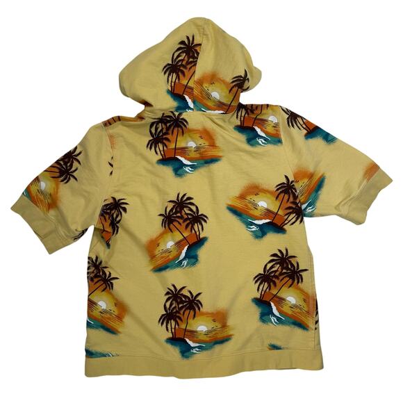 Y2K No Boundaries Hawaiian Zip Hoodie Short Sleeve Sweatshirt Women’s XXL - Picture 2 of 5